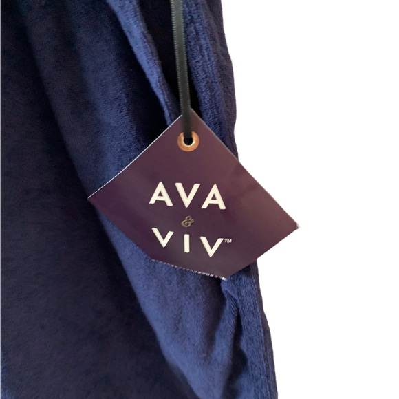 Ava & Viv Terry Cloth Shorts Women’s 2X Navy Blue w/ Pockets - Picture 6 of 10